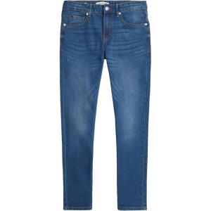 imageCalvin Klein Boys Slim Fit Straight Leg Stretch Denim Jeans 5Pocket Style Zipper Fly ampamp Button ClosureClassic Houston Mid Blue