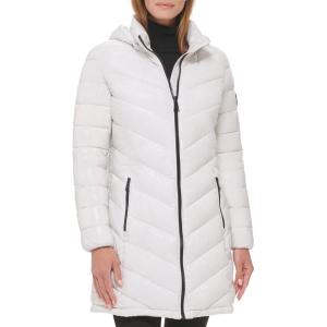 imageCalvin Klein Womens Chevron Quilting Casual Lightweight JacketQuilted SmokeSilver
