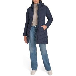 imageCalvin Klein Womens Everyday Hooded Zip Front Puffer Long Sleeve CoatDark Sapphire