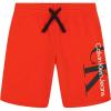 imageCalvin Klein Boys Pullon Fleece Jogger Shorts Drawstring ClosureBig Graphic Fiery Red