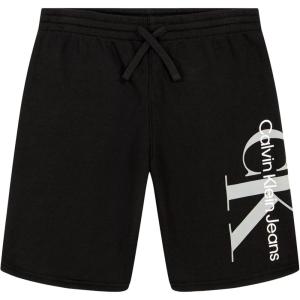 imageCalvin Klein Boys Pullon Fleece Jogger Shorts Drawstring ClosureBig Graphic Black