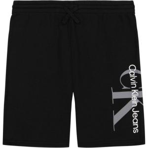 imageCalvin Klein Boys Pullon Fleece Jogger Shorts Drawstring ClosureCkj Black