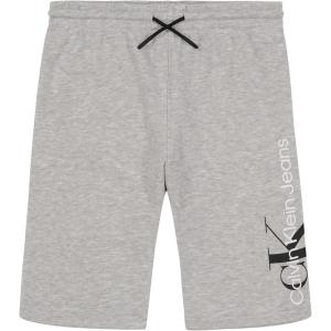 imageCalvin Klein Boys Pullon Fleece Jogger Shorts Drawstring ClosureLt Grey Heather Vert