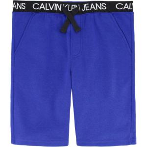 imageCalvin Klein Boys Pullon Fleece Jogger Shorts Drawstring ClosureSurf the WebBlack Wb Fc07