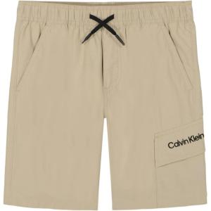imageCalvin Klein Boys Pullon Tech Cargo Shorts Drawstring ClosureWhite Pepper