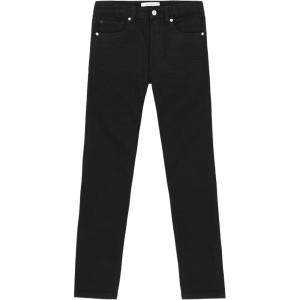imageCalvin Klein Boys Slim Fit Straight Leg Stretch Twill Pants 5Pocket Style Zipper Fly ampamp Button ClosureBlack