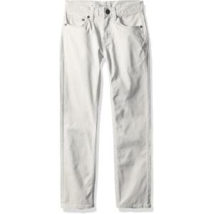 imageCalvin Klein Boys Slim Fit Straight Leg Stretch Twill Pants 5Pocket Style Zipper Fly ampamp Button ClosureCement