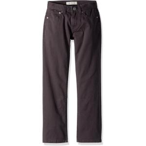 imageCalvin Klein Boys Slim Fit Straight Leg Stretch Twill Pants 5Pocket Style Zipper Fly ampamp Button ClosureDark Grey