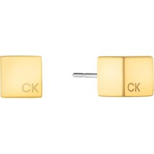 imageCalvin Klein Jewelry Womens Sculpted Cube Stud EarringsYellow Gold