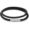 imageCalvin Klein Mens Braided Leather Bracelet Architectural Design Meets Modern Style with Magnetic ClosureSilver and Black