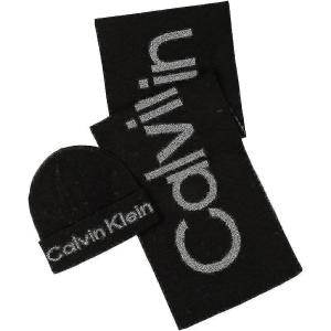 imageCalvin Klein mens Mens Cuff Hat and Scarf Gift SetBlack
