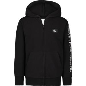 imageCalvin Klein Boys Long Sleeve Full Zip Fleece HoodieBlack Sleevehit