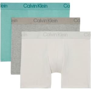 imageCalvin Klein Mens Ultra Soft Modern Modal Boxer BriefGrey Heather  Chalk  Saltwater Aqua