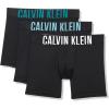 imageCalvin Klein Mens Intense Power 3Pack Boxer BriefBlack Bodies W Aqua Bar  White  Brisk Blue Logos