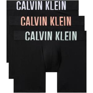 imageCalvin Klein Mens Intense Power 3Pack Boxer BriefBlack Bodies W Papaya Punch  White  Moonlight Jade Logos