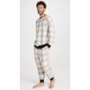 imageCalvin Klein Mens Supima Cotton Solid Monogram Logo SweaterTextured Plaid Oatmeal Heather