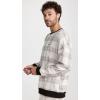imageCalvin Klein Mens Supima Cotton Solid Monogram Logo SweaterTextured Plaid Oatmeal Heather