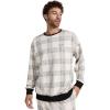 imageCalvin Klein Mens Supima Cotton Solid Monogram Logo SweaterTextured Plaid Oatmeal Heather
