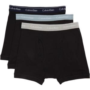imageCalvin Klein Mens Cotton Classics 3Pack Boxer BriefBlack Bodies W Shoreline  Grey Heather  Arona