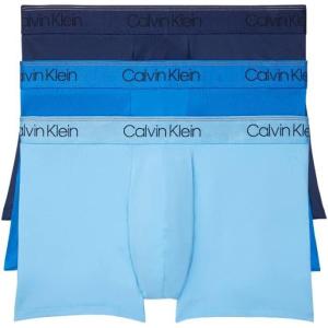 imageCalvin Klein Mens Micro Stretch 3pack Low Rise Trunk1 New Navy  1 Artesian Blue  1 Blue Paradise