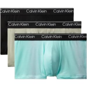 imageCalvin Klein Mens Micro Stretch 3pack Low Rise TrunkBlack  Palm Leaf Stripebeau Blue  Foggy Mauve