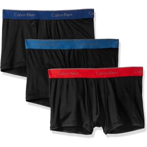 imageCalvin Klein Mens Micro Stretch 3pack Low Rise TrunkBlackCapsizeDownpourManic Red