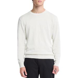 imageCalvin Klein Mens Supima Cotton Solid Monogram Logo SweaterChalk