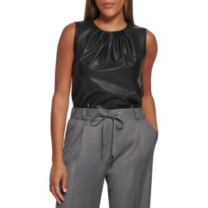 imageCalvin Klein Womens Pleat Neck Sleeveless CamiReal Black