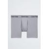 imageCalvin Klein Mens Cotton Stretch 3Pack Boxer BriefGrey Heather  White  Black
