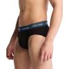 imageCalvin Klein Mens Cotton Stretch 3Pack Hip BriefBlack Bodies W Spellbound  White  Blue Atoll Wb