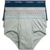 imageCalvin Klein Mens Cotton Classics 3Pack BriefClassic Navy  Sage Meadow  Grey Heather