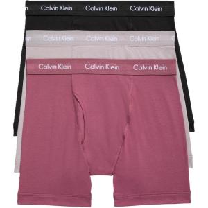 imageCalvin Klein Mens Cotton Stretch 3Pack Boxer BriefBlack  Zinc  Deep Mauve