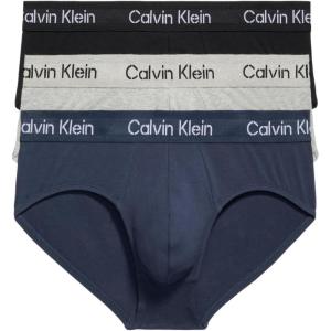 imageCalvin Klein Mens Cotton Stretch 3Pack Hip BriefBlack  Speakeasy  Grey Heather