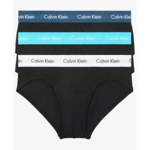 imageCalvin Klein Mens Cotton Stretch 3Pack Hip BriefBlack Bodies W Spellbound  White  Blue Atoll Wb