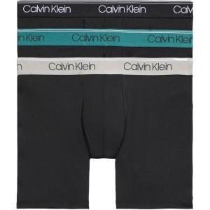 imageCalvin Klein Mens Micro Stretch 3Pack Boxer BriefBlack Bodies W Black  Ash  Mediterranea Wbs