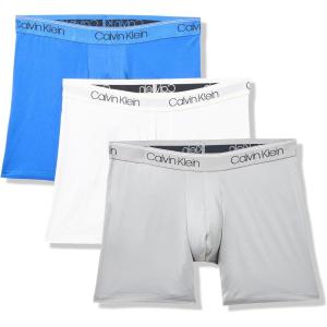 imageCalvin Klein Mens Micro Stretch 3Pack Boxer BriefBlano De Blano  Dazzling Blue  Griffin
