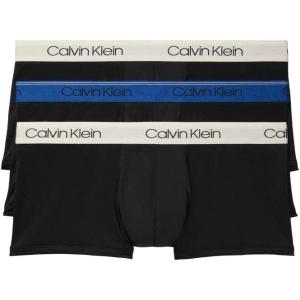 imageCalvin Klein Mens Micro Stretch 3pack Low Rise TrunkBlack Bodeis W Anchor Blue  Cloud Nine  Rosey Dream