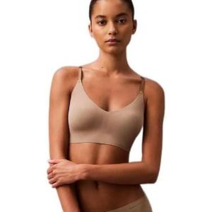 imageCalvin Klein Womens Invisibles Comfort Lightly Lined Seamless Wireless Triangle Bralette BraCaf Fun W Woodland Logo