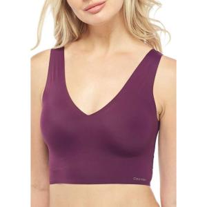 imageCalvin Klein Womens Invisibles Comfort Seamless Lightly Lined V Neck Bralette BraMerlot