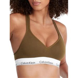 imageCalvin Klein Womens Modern Cotton Lightly Lined Wireless BraletteDark Olive