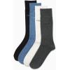 imageCalvin Klein Mens Dress Socks  Cotton Blend Crew Socks Patterns and Solids 4 PackBlueGrey Solid