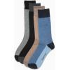 imageCalvin Klein Mens Dress Socks  Cotton Blend Crew Socks Patterns and Solids 4 PackBluebrown Heather