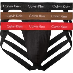 imageCalvin Klein Mens Cotton Stretch 3Pack Jock StrapBlackCocoaRouge