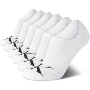 imageCalvin Klein Mens Socks  No Show Sneaker Liner Socks 6 PackWhite Assorted