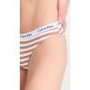 imageCalvin Klein Womens Carousel Logo Cotton Stretch Bikini Panties 3 PackPalest BlueWhiteRainer Stripesandalwood