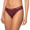 imageCalvin Klein Womens Motive Cotton Multipack Thong PantyBlack  Grey Heather Tawny Port