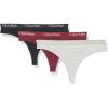 imageCalvin Klein Womens Motive Cotton Multipack Thong PantyBlack  Grey Heather Tawny Port