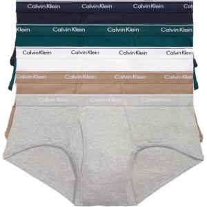 imageCalvin Klein Mens Cotton Classics 5Pack BriefNatural Gray  Grey Heather  White  Night Sky  Ponderosa Pine