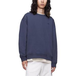 imageCalvin Klein Mens Relaxed Fit Monogram Logo Fleece SweatshirtDark Sapphire