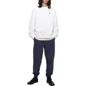 imageCalvin Klein Mens Relaxed Fit Monogram Logo Fleece SweatshirtWhite
